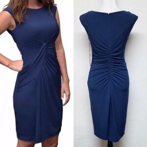 VINCE Camuto Navy Blue Ruched Cap Sleeve Dress NWT